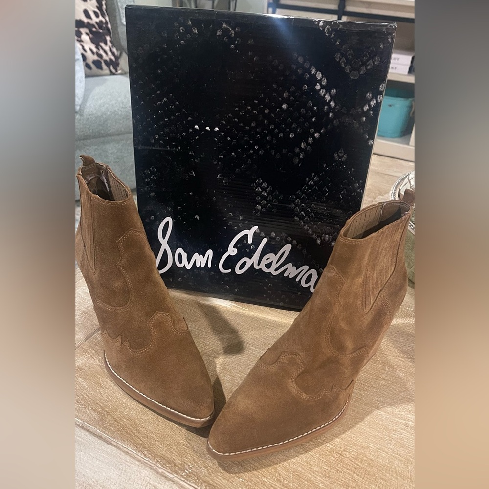 Sam Edelman Winona Brown Hazelnut Ankle Boots 9.5
